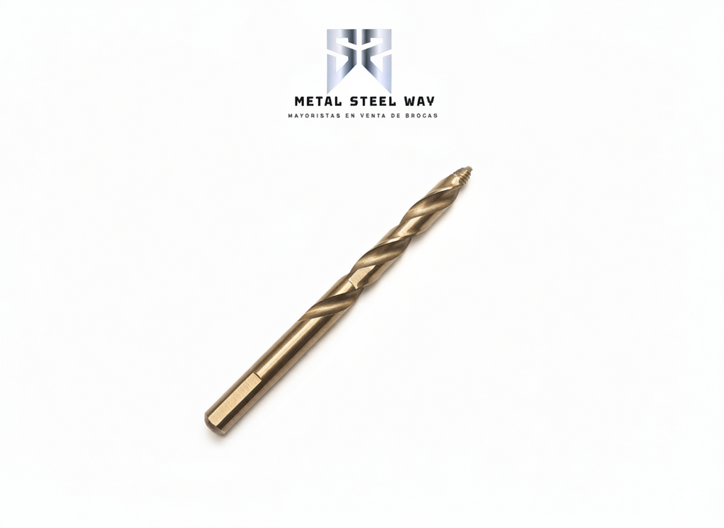 Broca Helicoidal HSS-Co M35 desde 4mm hasta 13mm — Punta Piramidal Escalonada para Metal e Inox