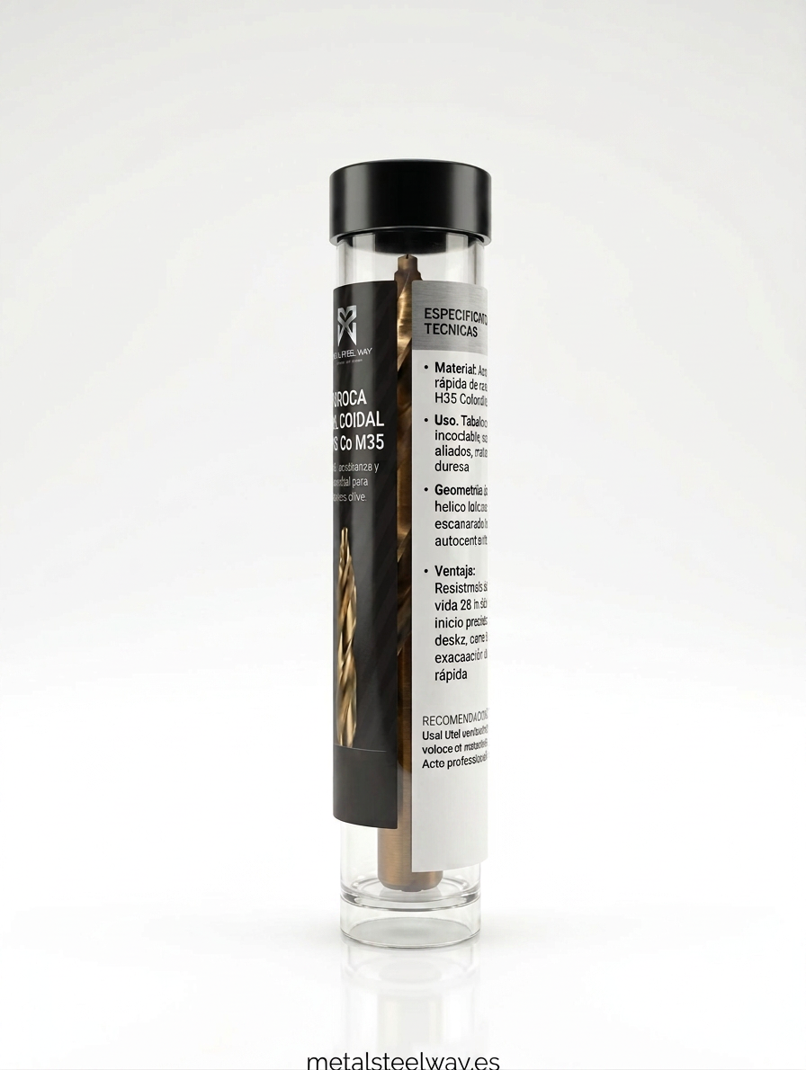 Pack 4 Brocas Premium HSS-Co M35 de punta piramidal escalonada— 6mm, 7mm, 8mm y 9mm